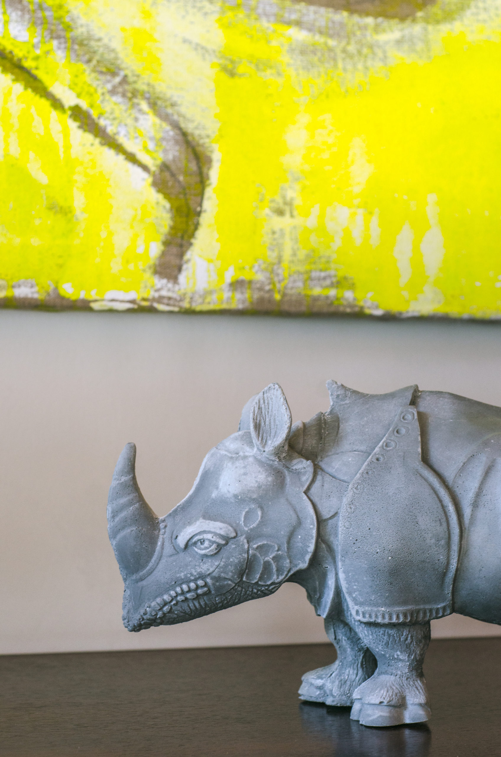 Concrete Rhinoceros decor