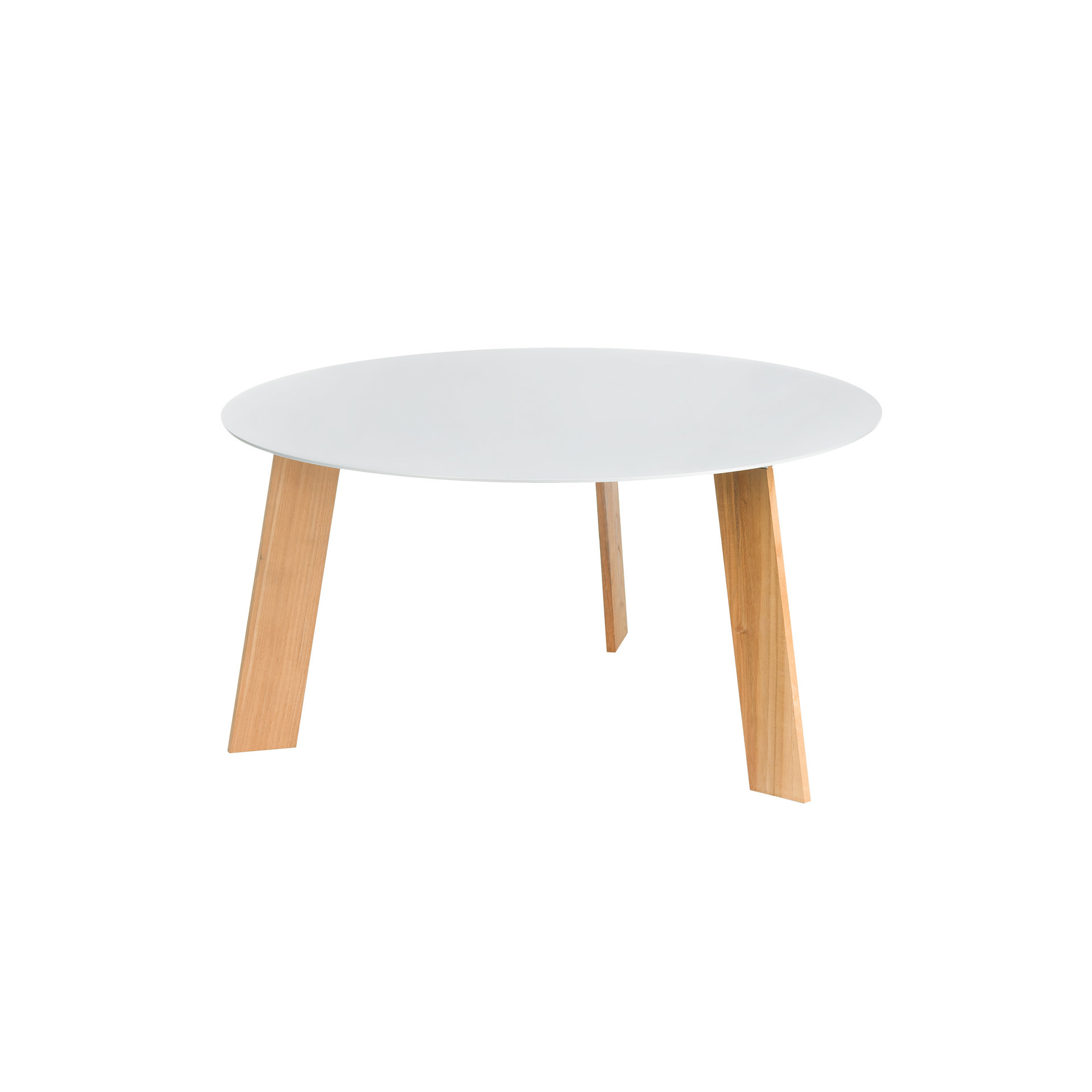 Beetle 77 aluminium table with teak wood legs